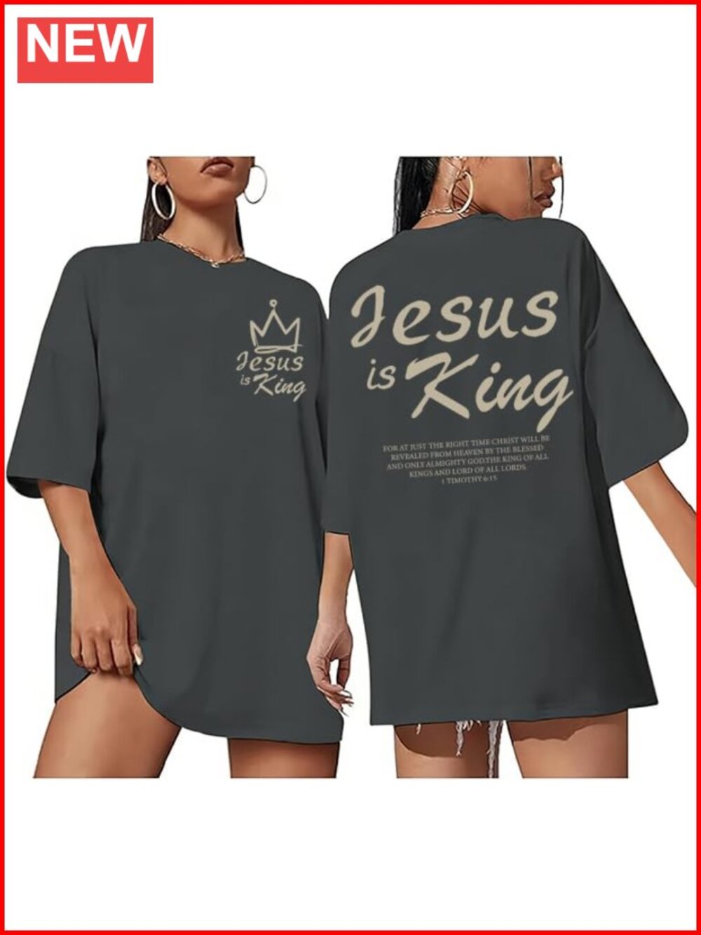 Oversized Christian T-Shirt Trust in the Lord Faith Graphic Tee